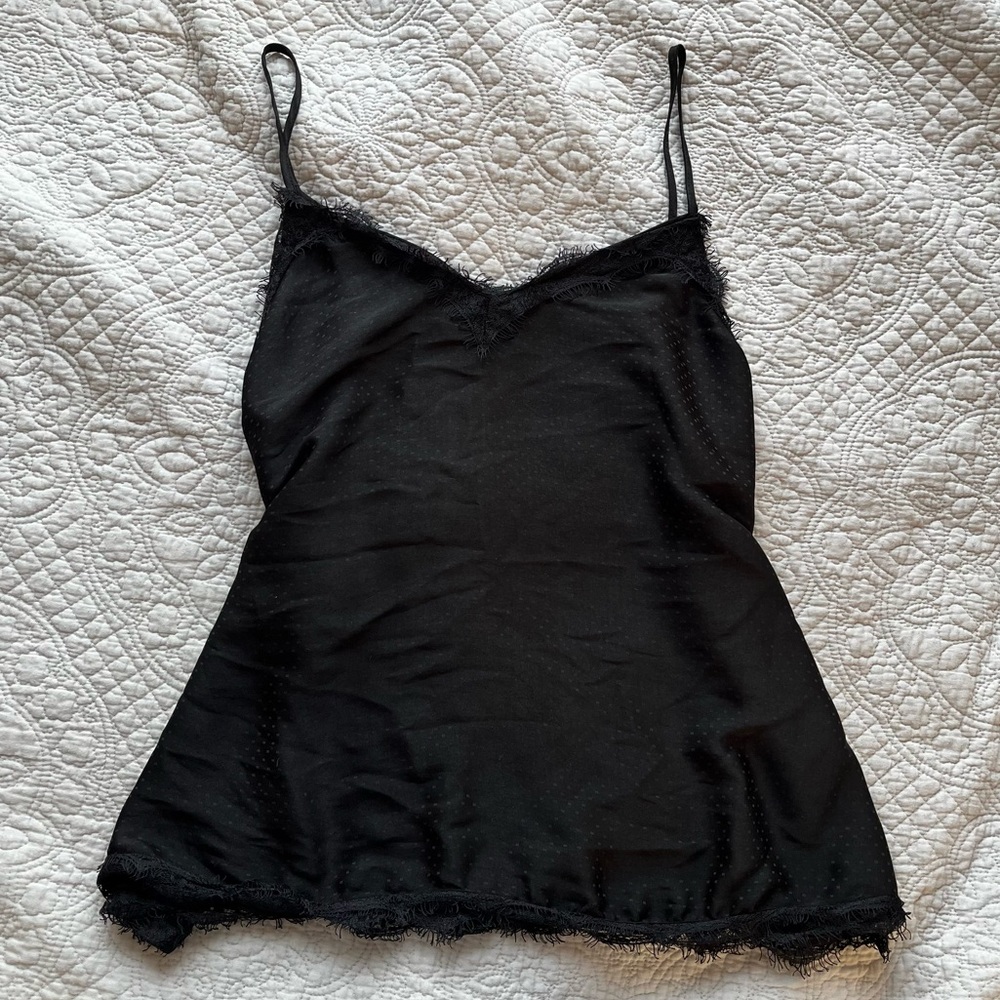 Zara Black Satin Cami Top